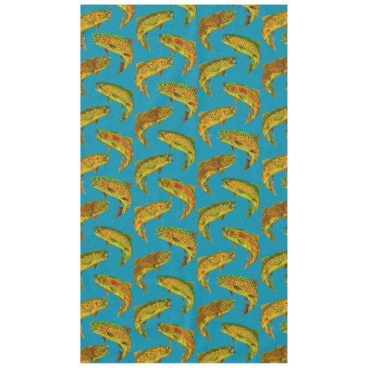 Aspen Leaf Rainbow Trout Seamless Pattern 2018 Tafelkleed (Voorkant)