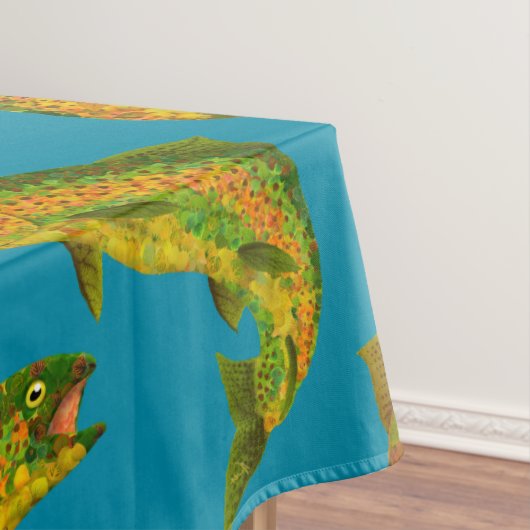 Aspen Leaf Rainbow Trout Seamless Pattern 2018 Tafelkleed (Voorbeeld)