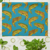 Aspen Leaf Rainbow Trout Seamless Pattern 2018 Theedoek (Gevouwen)
