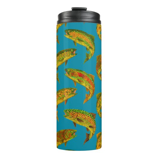 Aspen Leaf Rainbow Trout Seamless Pattern 2018 Thermosbeker (Voorkant)