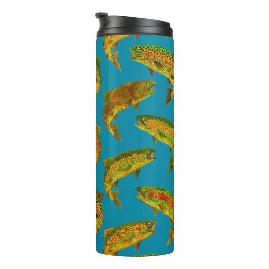 Aspen Leaf Rainbow Trout Seamless Pattern 2018 Thermosbeker (Geroteerd rechts)