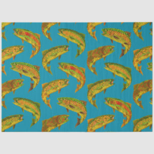 Aspen Leaf Rainbow Trout Seamless Pattern 2018 Tissuepapier