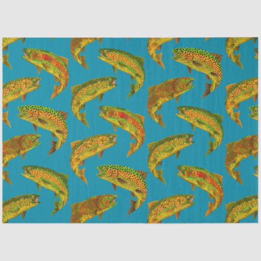 Aspen Leaf Rainbow Trout Seamless Pattern 2018 Tissuepapier (Voorkant)