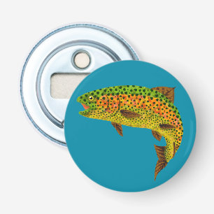 Aspen Leaf Regenboogforel 1 Button Flesopener