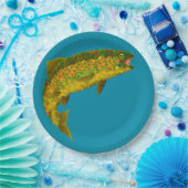Aspen Leaf Regenboogforel 3 Papieren Bordje (Feest)