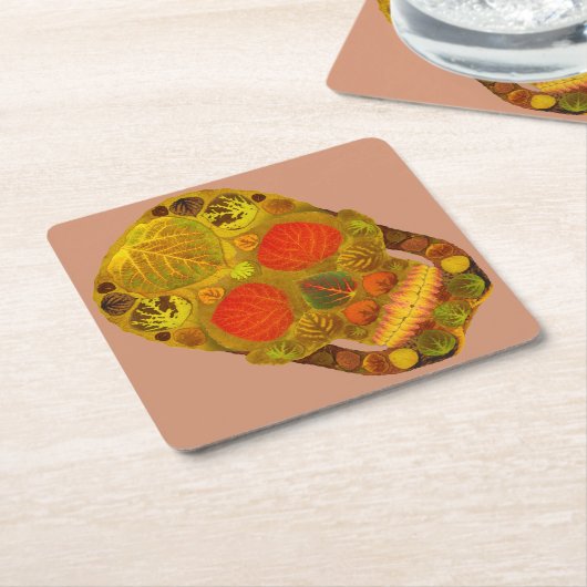 Aspen Leaf Schedel 12 Kartonnen Onderzetters (Schuin)