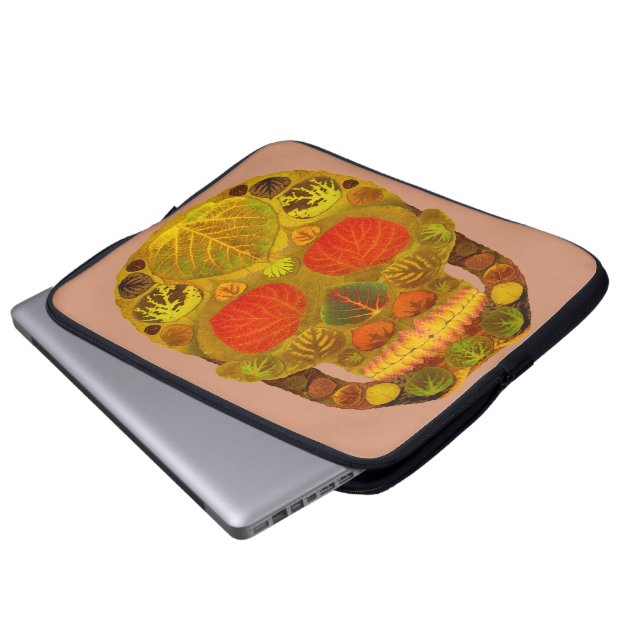 Aspen Leaf Schedel 12 Laptop Sleeve (Voorkant onderkant)