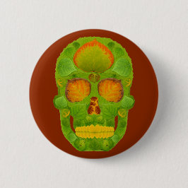 Aspen Leaf Skull 10 Ronde Button 5,7 Cm
