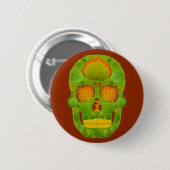 Aspen Leaf Skull 10 Ronde Button 5,7 Cm (Voorkant /achterkant)