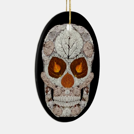 Aspen Leaf Skull 11 ovaal Ornament (Rechts)