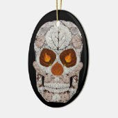 Aspen Leaf Skull 11 ovaal Ornament (Links)
