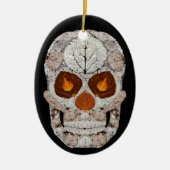 Aspen Leaf Skull 11 ovaal Ornament (Voorkant)