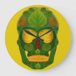 Aspen Leaf Skull 9 Grote Klok