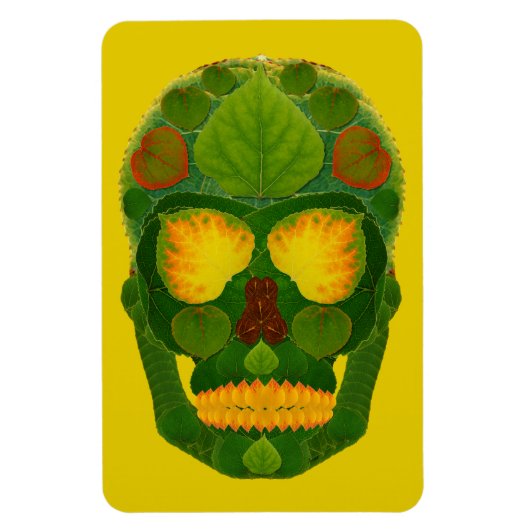 Aspen Leaf Skull 9 Magneet (Verticaal)