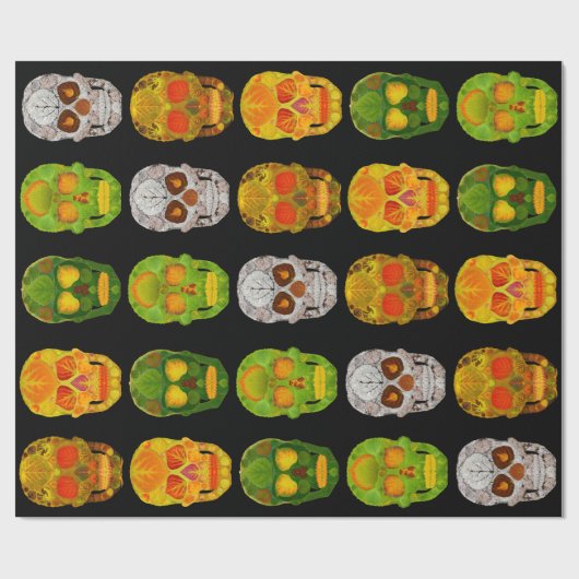 Aspen Leaf Skulls Cadeaupapier (Vlak)