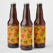 Aspen Leaves Collage Seamless Medley 1 Bier Etiket (Flessen)