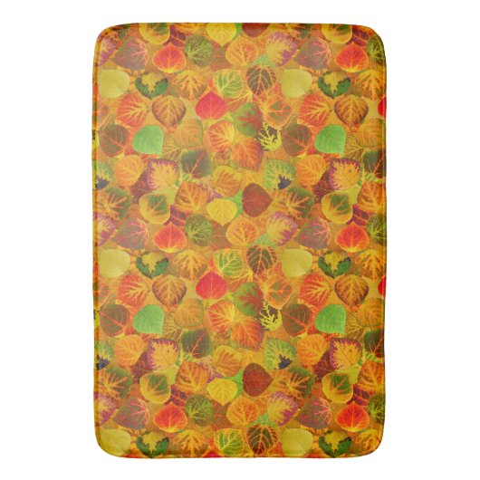 Aspen Leaves Collage Solid Medley 1 Badmat (Voorkant Verticaal)