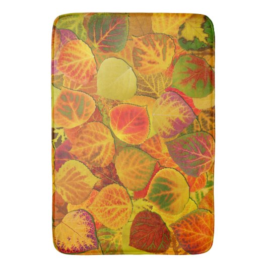 Aspen Leaves Collage Solid Medley 1 Badmat (Voorkant Verticaal)