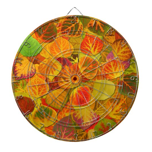 Aspen Leaves Collage Solid Medley 1 Dartbord (Voorkant)