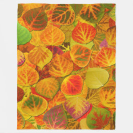 Aspen Leaves Collage Solid Medley 1 Fleece Deken