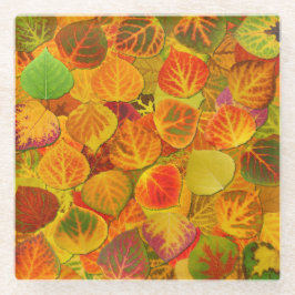 Aspen Leaves Collage Solid Medley 1 Glazen Onderzetter