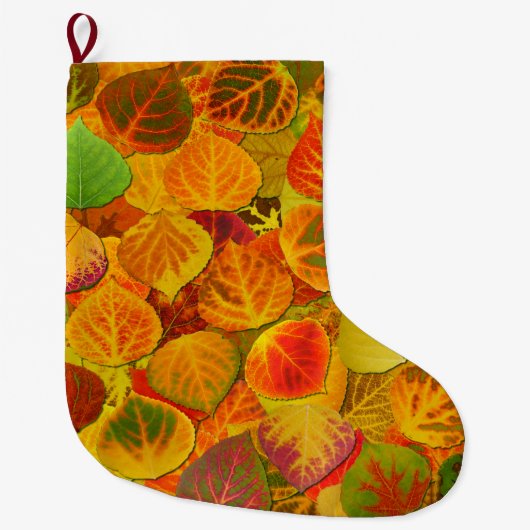 Aspen Leaves Collage Solid Medley 1 Grote Kerstsok (Voorkant)
