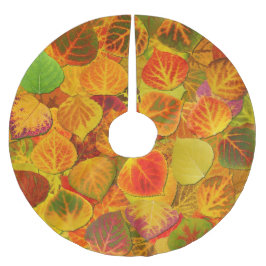 Aspen Leaves Collage Solid Medley 1 Kerstboom Rok