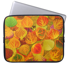 Aspen Leaves Collage Solid Medley 1 Laptop Sleeve