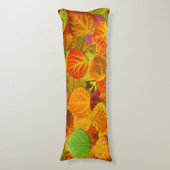 Aspen Leaves Collage Solid Medley 1 Lichaamskussen (Voorkant Verticaal)