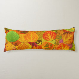 Aspen Leaves Collage Solid Medley 1 Lichaamskussen