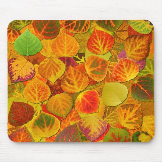 Aspen Leaves Collage Solid Medley 1 Muismat (Voorkant)
