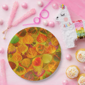 Aspen Leaves Collage Solid Medley 1 Papieren Bordje (Feest)