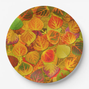 Aspen Leaves Collage Solid Medley 1 Papieren Bordje