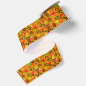 Aspen Leaves Collage Solid Medley 1 Satijnen Lint (Achterkant)
