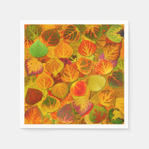 Aspen Leaves Collage Solid Medley 1 Servetten