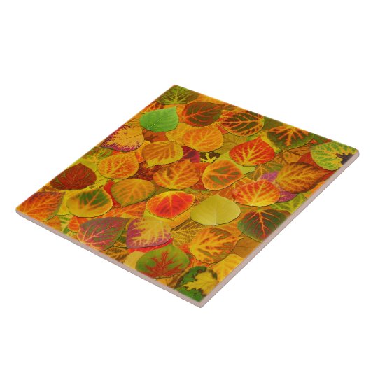Aspen Leaves Collage Solid Medley 1 Tegeltje (Zijkant)