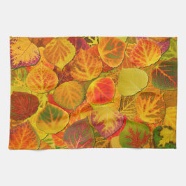 Aspen Leaves Collage Solid Medley 1 Theedoek