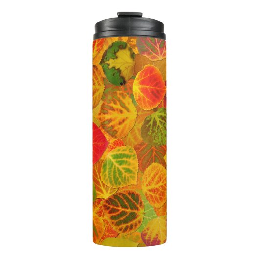 Aspen Leaves Collage Solid Medley 1 Thermosbeker (Voorkant)
