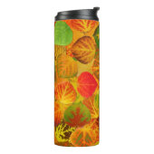 Aspen Leaves Collage Solid Medley 1 Thermosbeker (Gedraaid links)