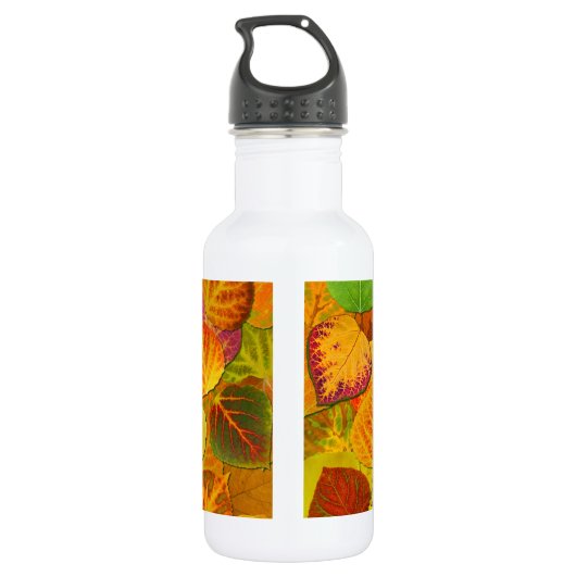 Aspen Leaves Collage Solid Medley 1 Waterfles (Achterkant)
