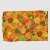 Aspen Leaves collage solid medley naadloos 1 Golfhanddoek (Horizontaal)