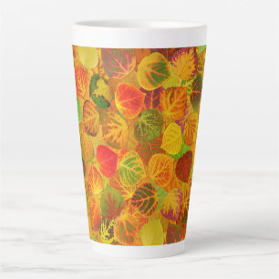 Aspen Leaves collage solid medley naadloos 1 Latte Mok