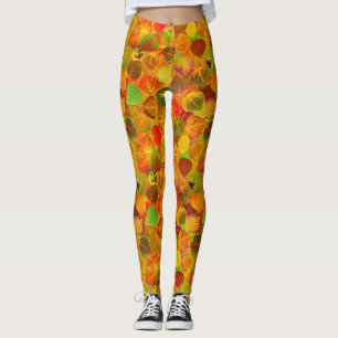 Aspen Leaves Collage Solid Medley Naadloos 1 Leggings