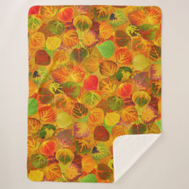 Aspen Leaves collage solid medley naadloos 1 Sherpa Deken