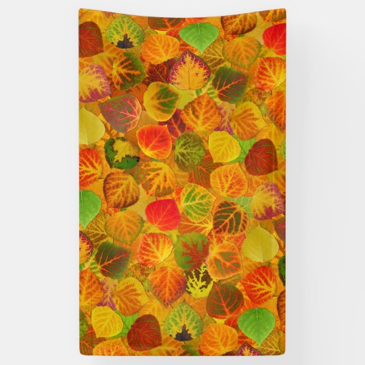 Aspen Leaves Collage Solid Medley Naadloos 1 Spandoek (Verticaal)