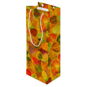 Aspen Leaves collage solid medley naadloos 1 Wijn Cadeautas (Achterkant Gekanteld)
