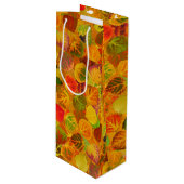 Aspen Leaves collage solid medley naadloos 1 Wijn Cadeautas (Voorkant Gekanteld)