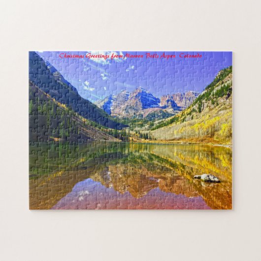 Aspen Maroon Bells Colorado. kerstcadeautjes Legpuzzel (Horizontaal)