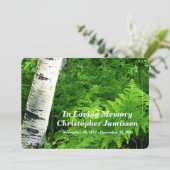 Aspen met Ferns, Celebration of Life Invitation Kaart (Staand voorkant)