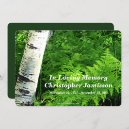 Aspen met Ferns, Celebration of Life Invitation Kaart